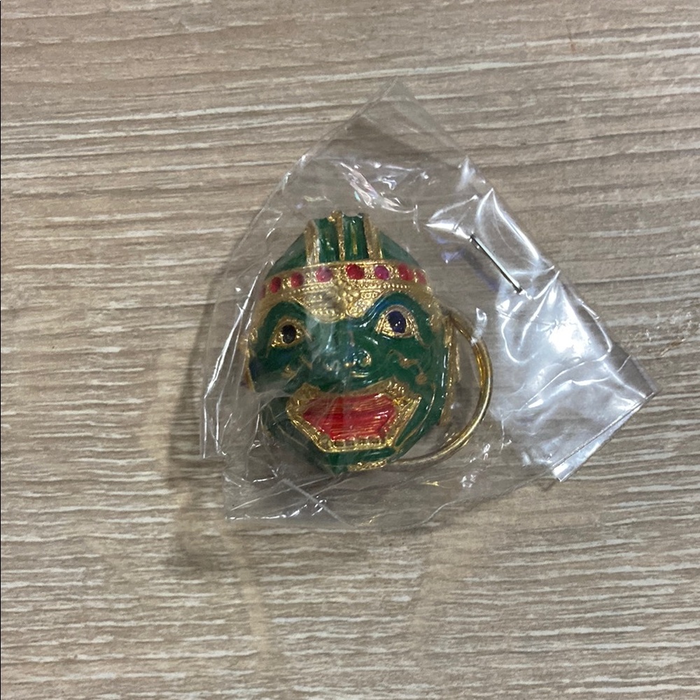 Thailand Green Mask Keychain NEW
